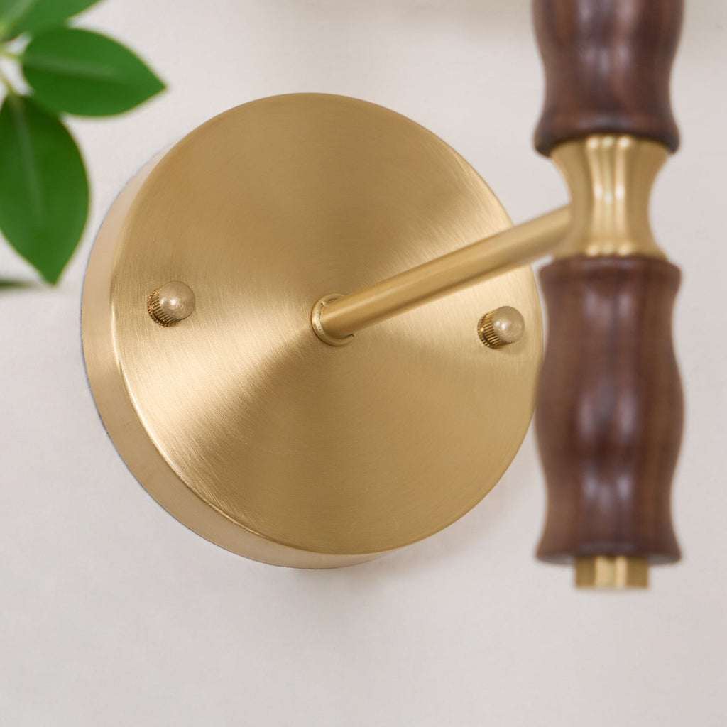 Pleated Walnut Lamp bracket Wall Light, Hardwired Wall Sconce, detail 37