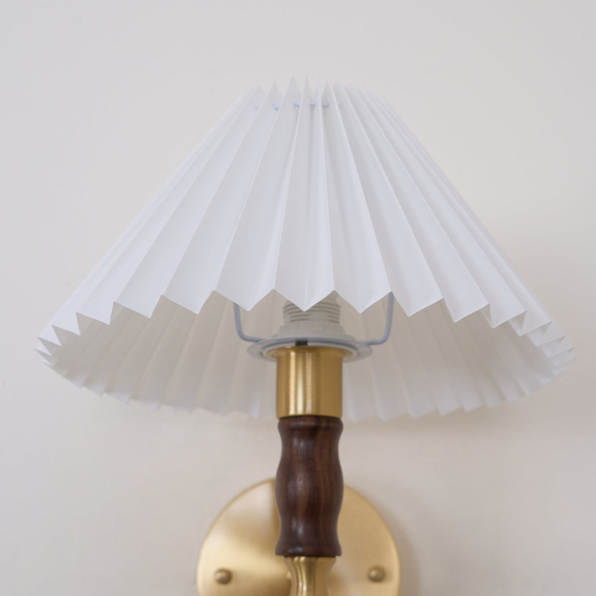 Pleated Walnut Lamp bracket Wall Light, Hardwired Wall Sconce, detail 39