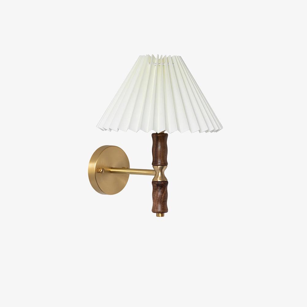 Pleated Walnut Lamp bracket Wall Light, Hardwired Wall Sconce, detail 20