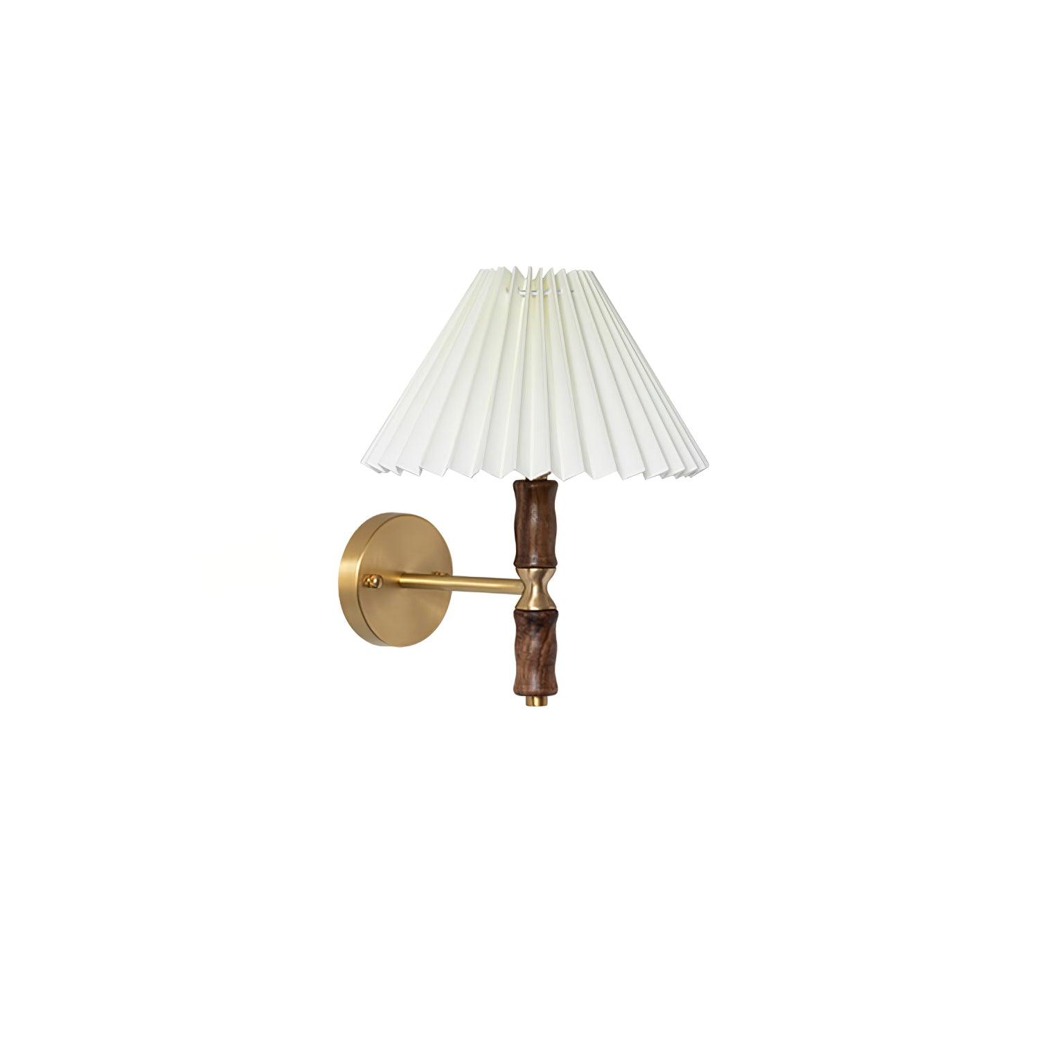 Pleated Walnut Lamp bracket Wall Light, Hardwired Wall Sconce, detail 29