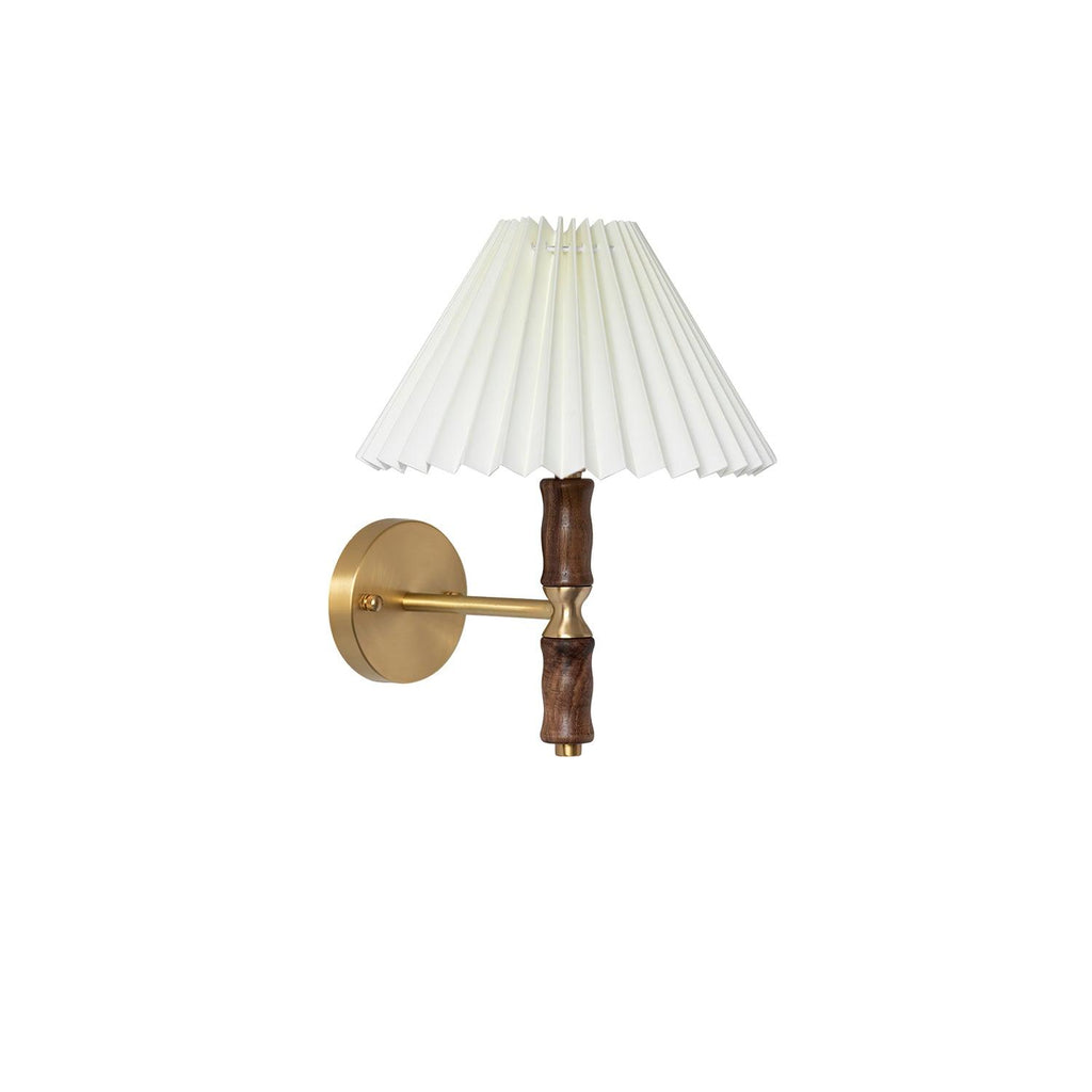 Pleated Walnut Lamp bracket Wall Light, Hardwired Wall Sconce, detail 31