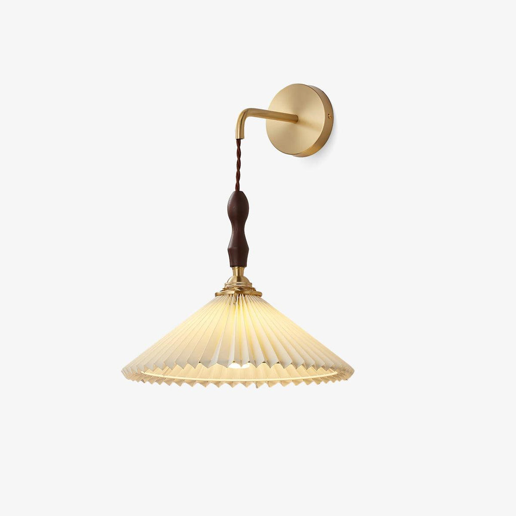 Pleated Wooden Wall Light, Hardwired Wall Sconce, detail 2