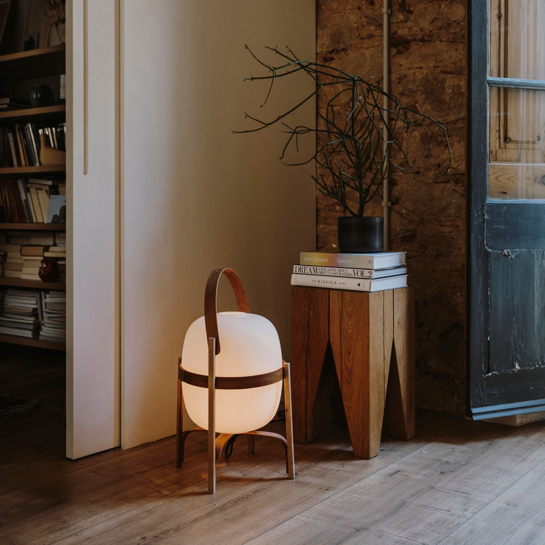 Portable Lantern Glass Table Light, Bedside Table Lamp, detail 4