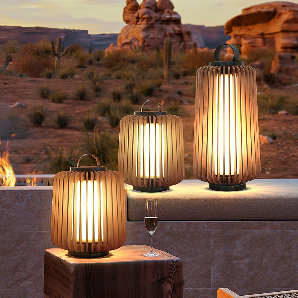 Portable Lantern Exterior Light - ∅ 7.9″ x H 9.1″ Metal, Outdoor Wall Light, detail 2