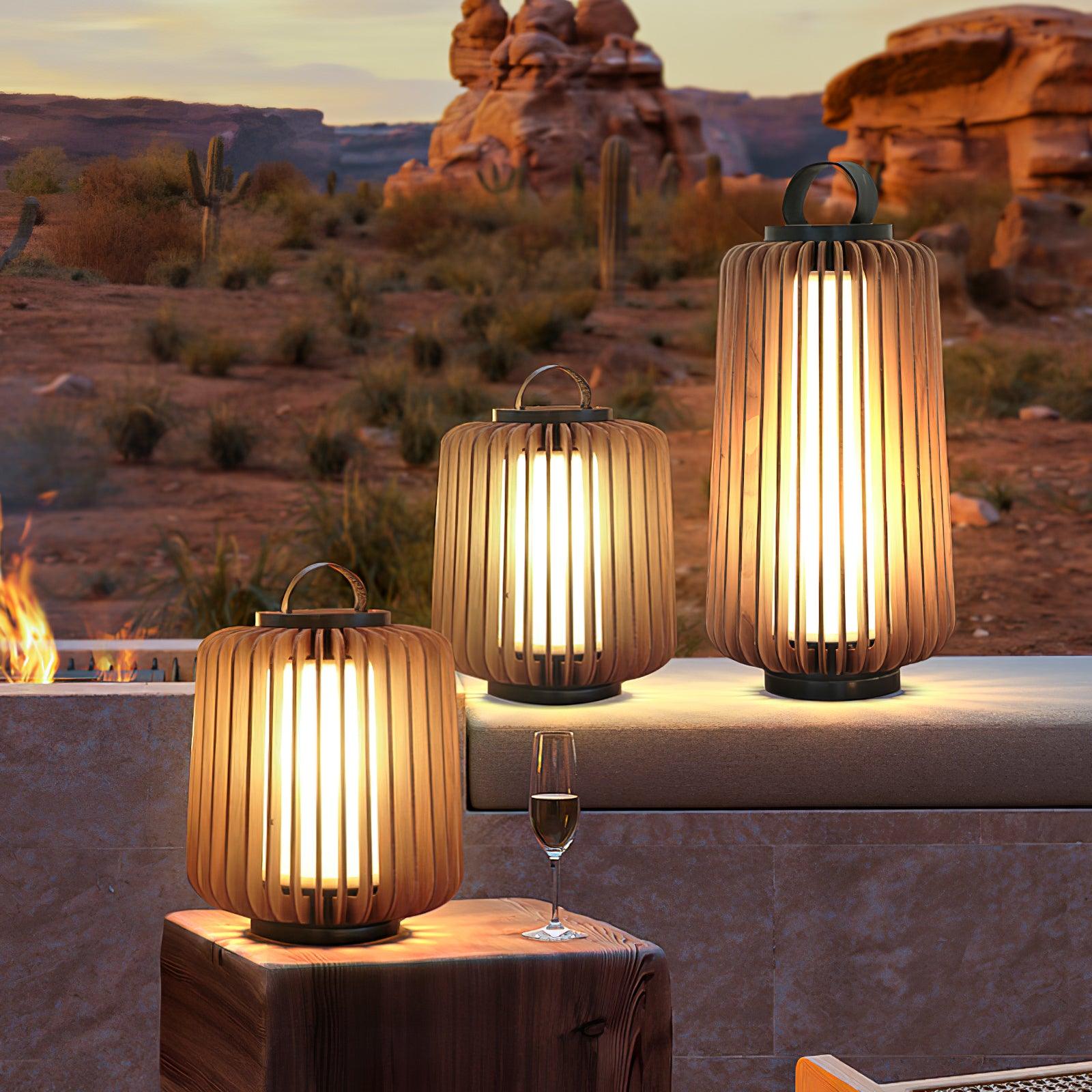 Portable Lantern Exterior Light - ∅ 7.9″ x H 9.1″ Metal, Outdoor Wall Light, detail 2