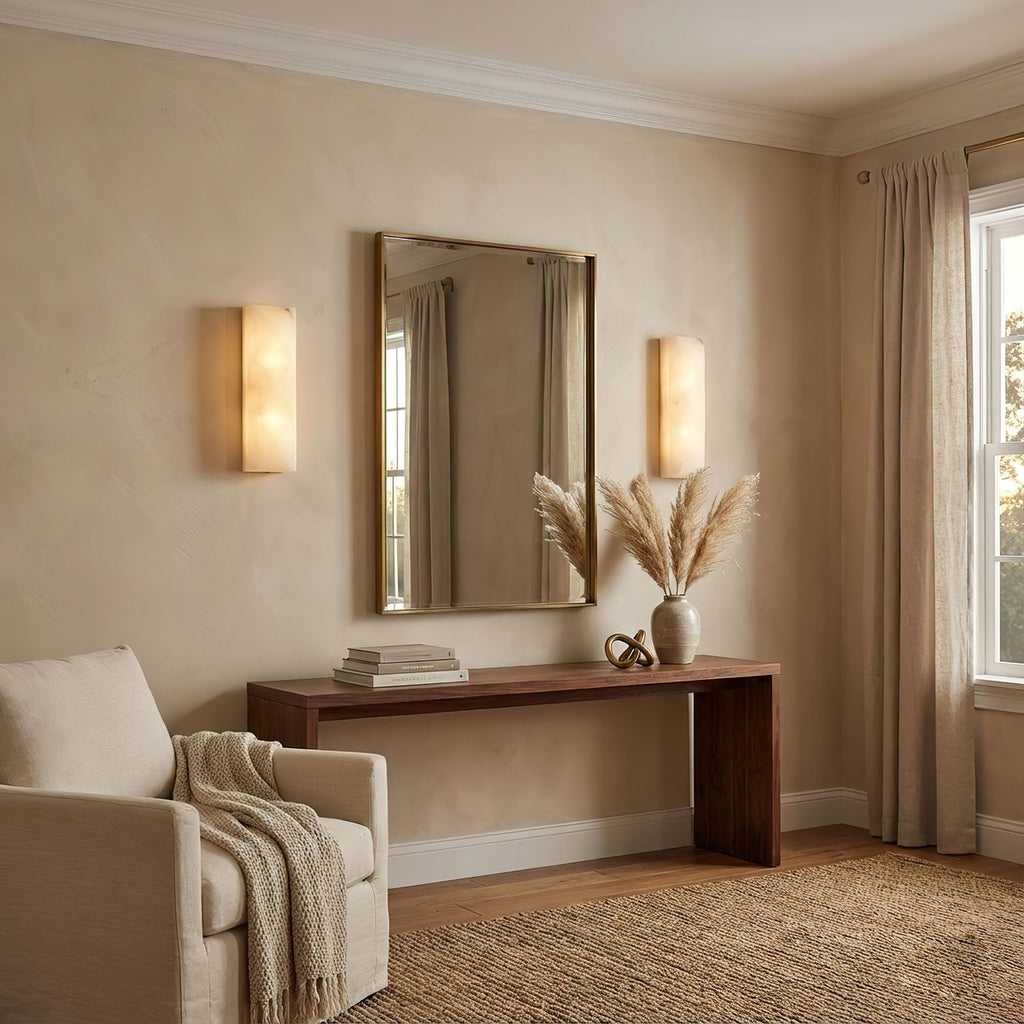 Prism Alabaster Wall Light, Hardwired Wall Sconce, detail 3
