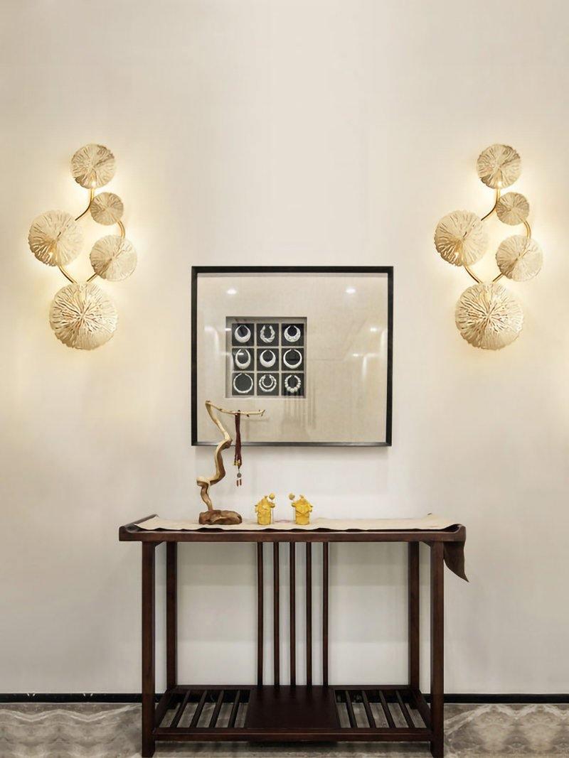 Lotus Leaf Wall Light - Model F: W 12.2 x H 30.3 Stainless steel, Hardwired Wall Sconce, detail 21