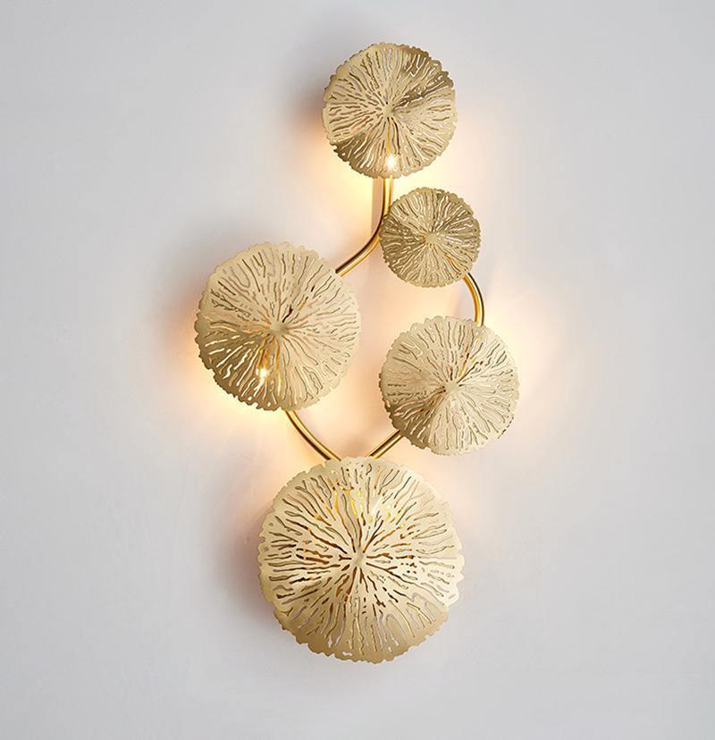 Lotus Leaf Wall Light - Model F: W 12.2 x H 30.3 Stainless steel, Hardwired Wall Sconce, detail 20