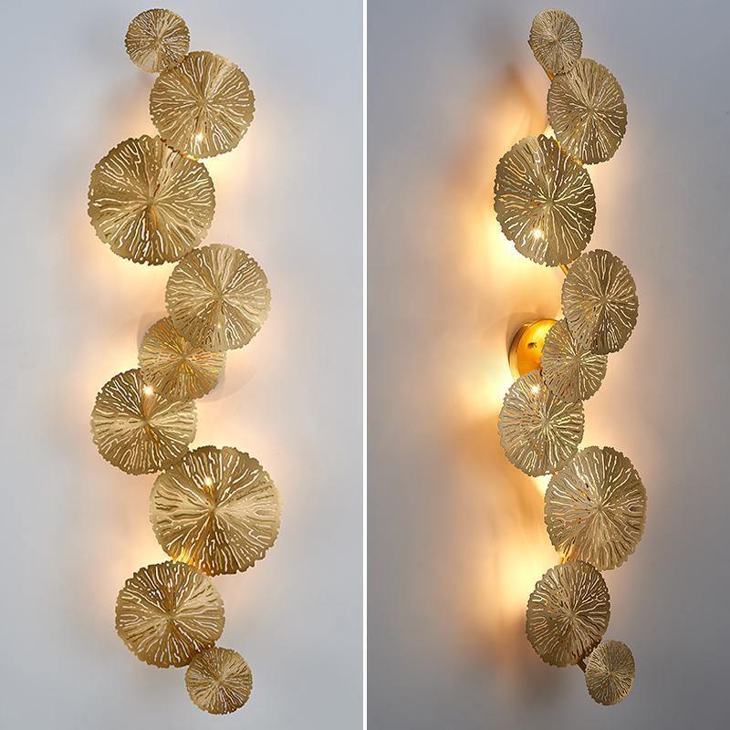 Lotus Leaf Wall Light - Model E: W 31cm x H 57cm Stainless steel, Hardwired Wall Sconce, detail 10