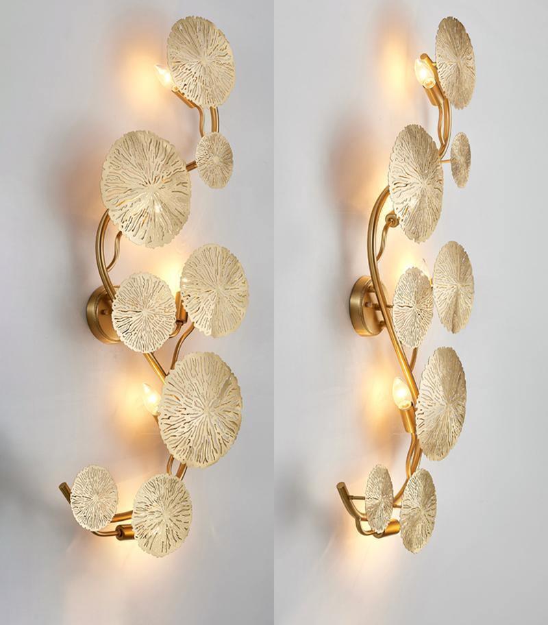 Lotus Leaf Wall Light - Model F: W 12.2 x H 30.3 Stainless steel, Hardwired Wall Sconce, detail 10