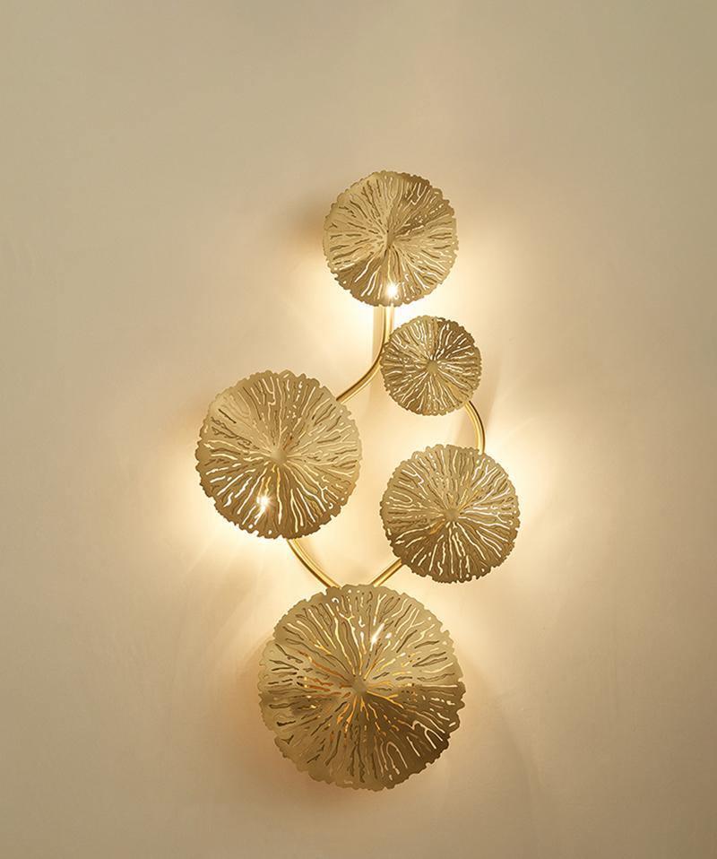 Lotus Leaf Wall Light - Model F: W 12.2 x H 30.3 Stainless steel, Hardwired Wall Sconce, detail 15
