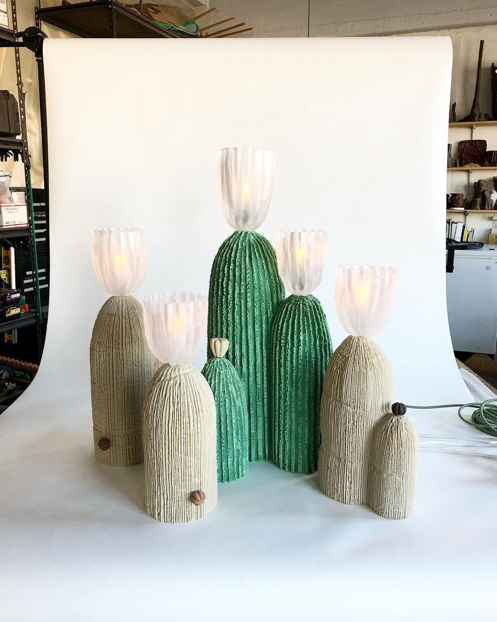Glass RBS Reading Light Cactus Lamp, Bedside Table Lamp, detail 14