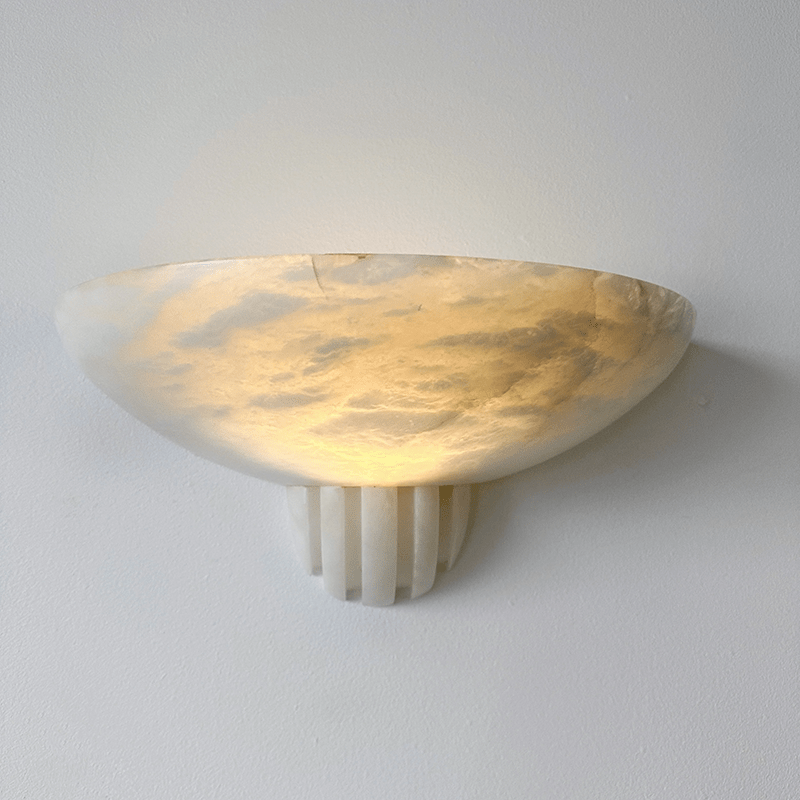 Rare Alabaster Wall Light, Hardwired Wall Sconce, detail 3