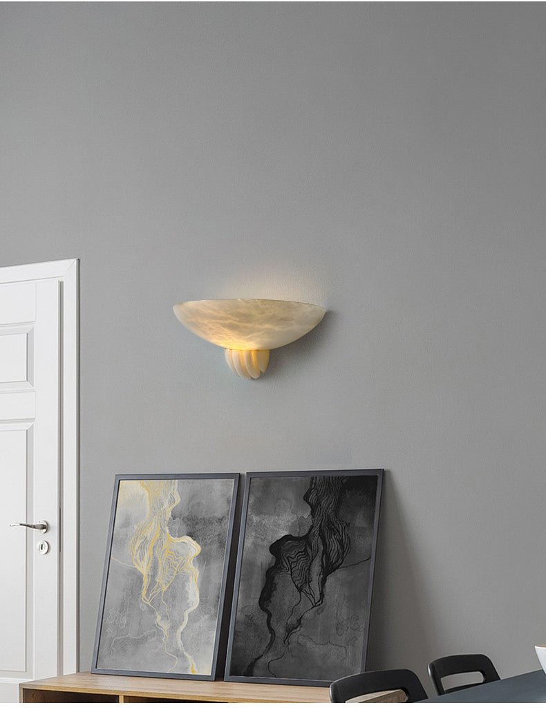 Rare Alabaster Wall Light, Hardwired Wall Sconce, detail 14