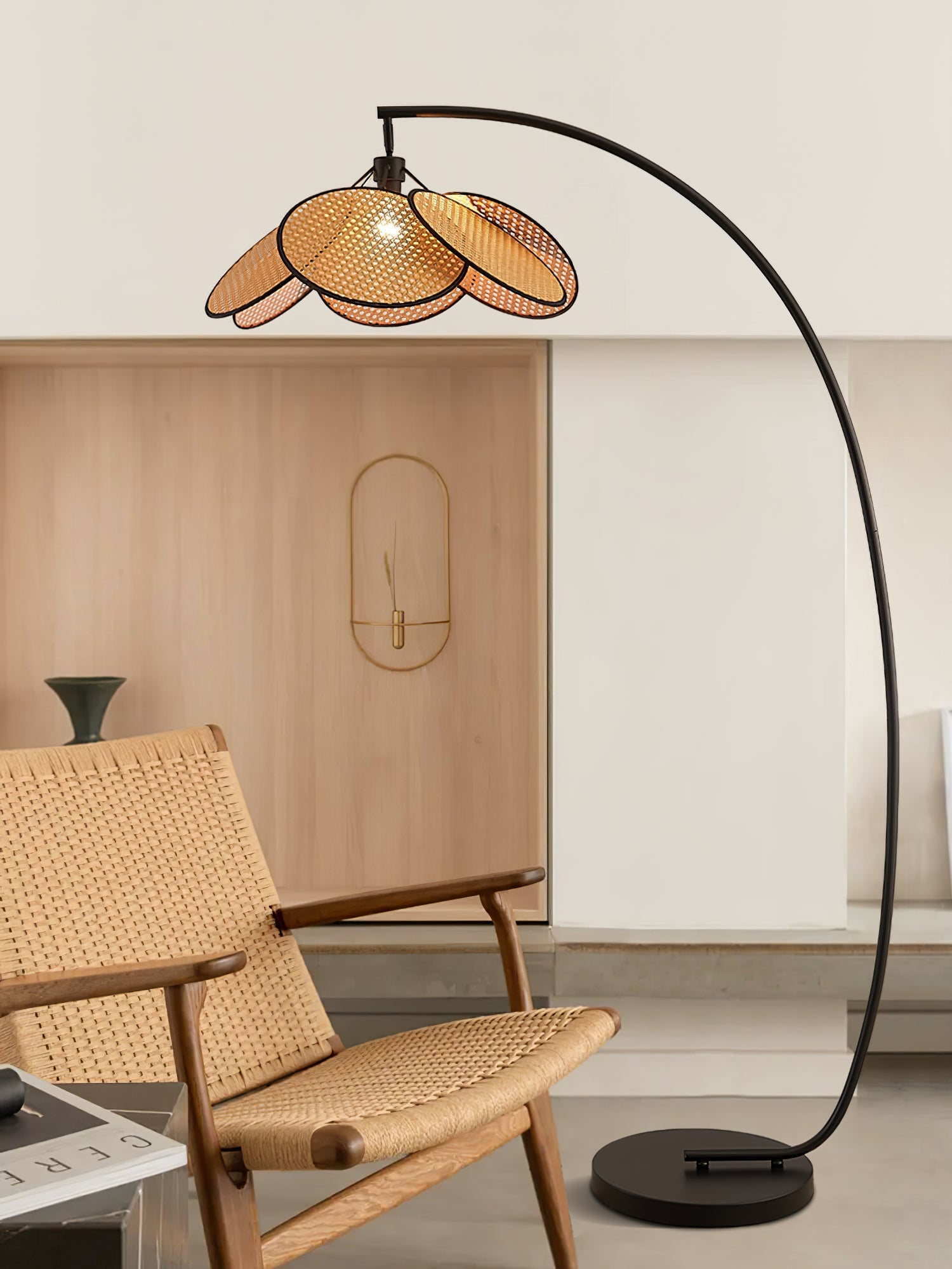 Rattan Bloom Arc Floor Light, Floor Lamp, detail 15