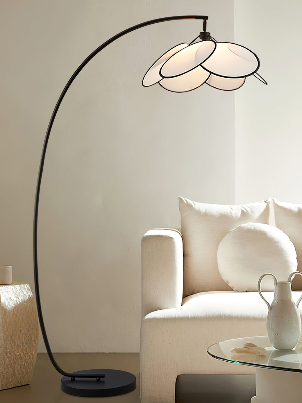 Rattan Bloom Arc Floor Light, Floor Lamp, detail 2