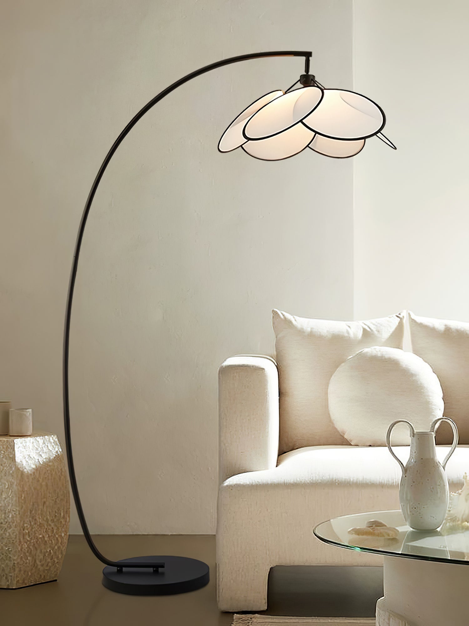Rattan Bloom Arc Floor Light, Floor Lamp, detail 3