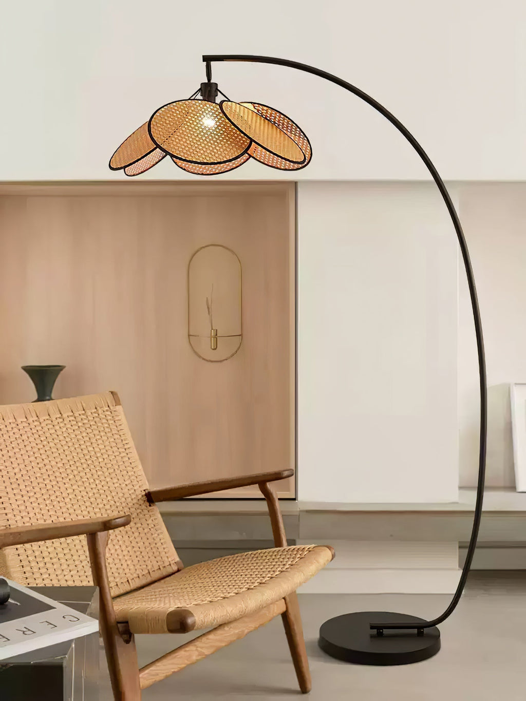 Rattan Bloom Arc Floor Light, Floor Lamp, detail 10