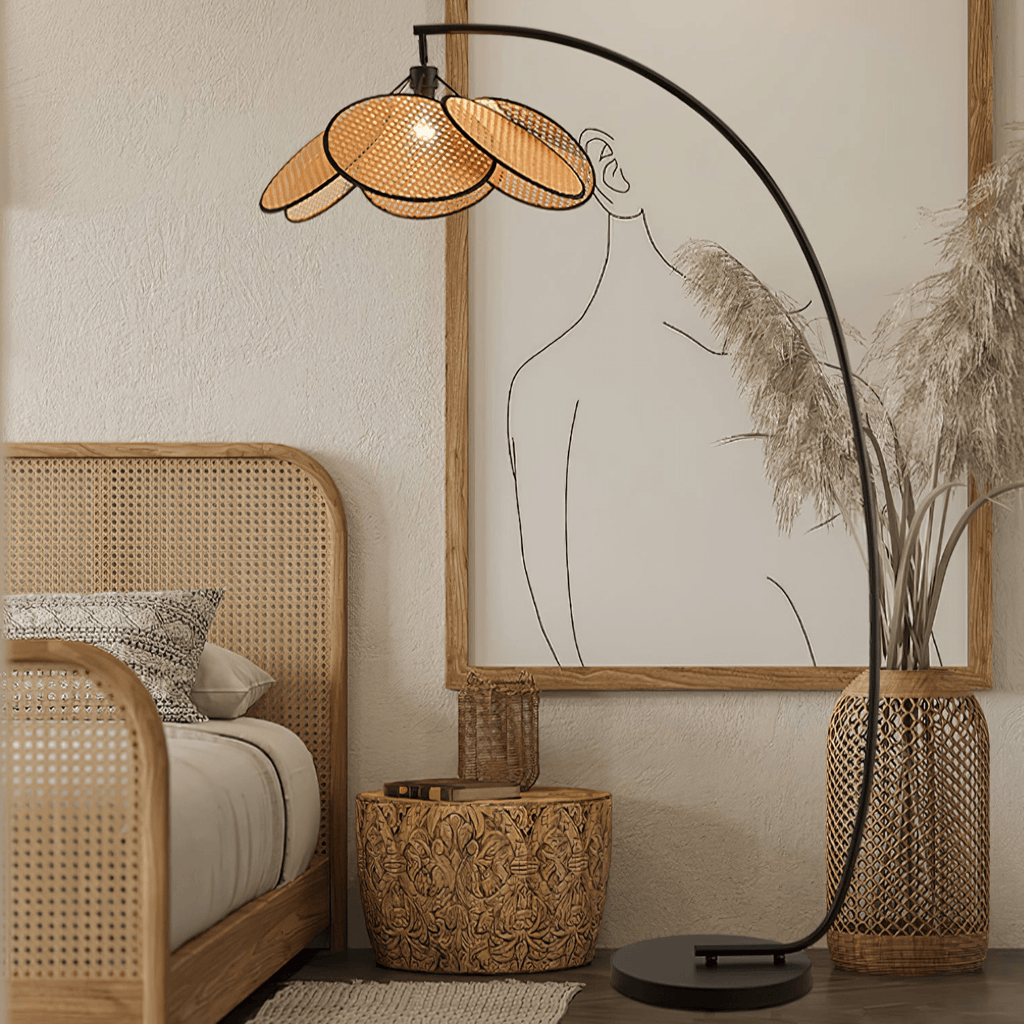 Rattan Bloom Arc Floor Light, Floor Lamp, detail 8