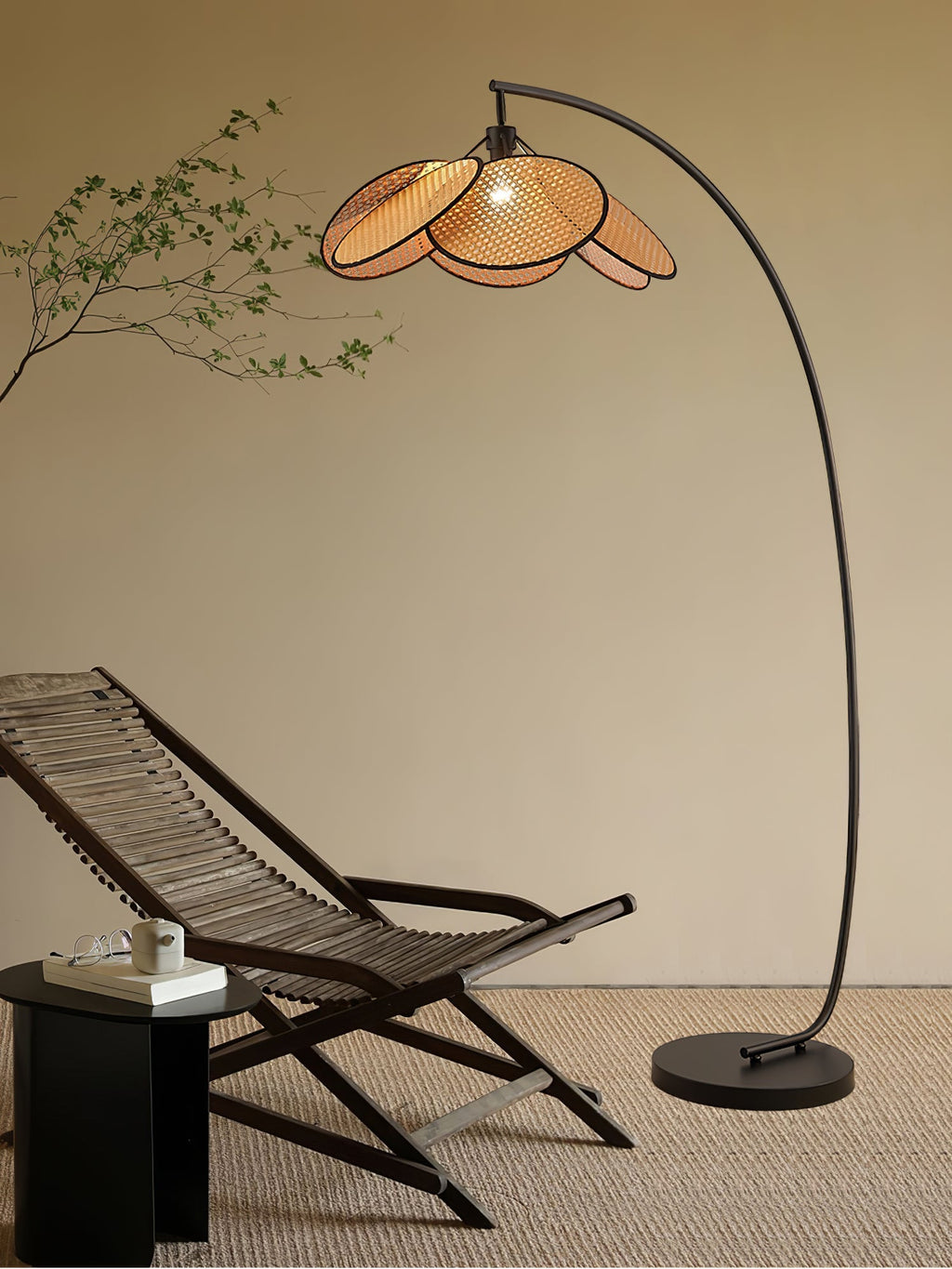 Rattan Bloom Arc Floor Light, Floor Lamp, detail 13