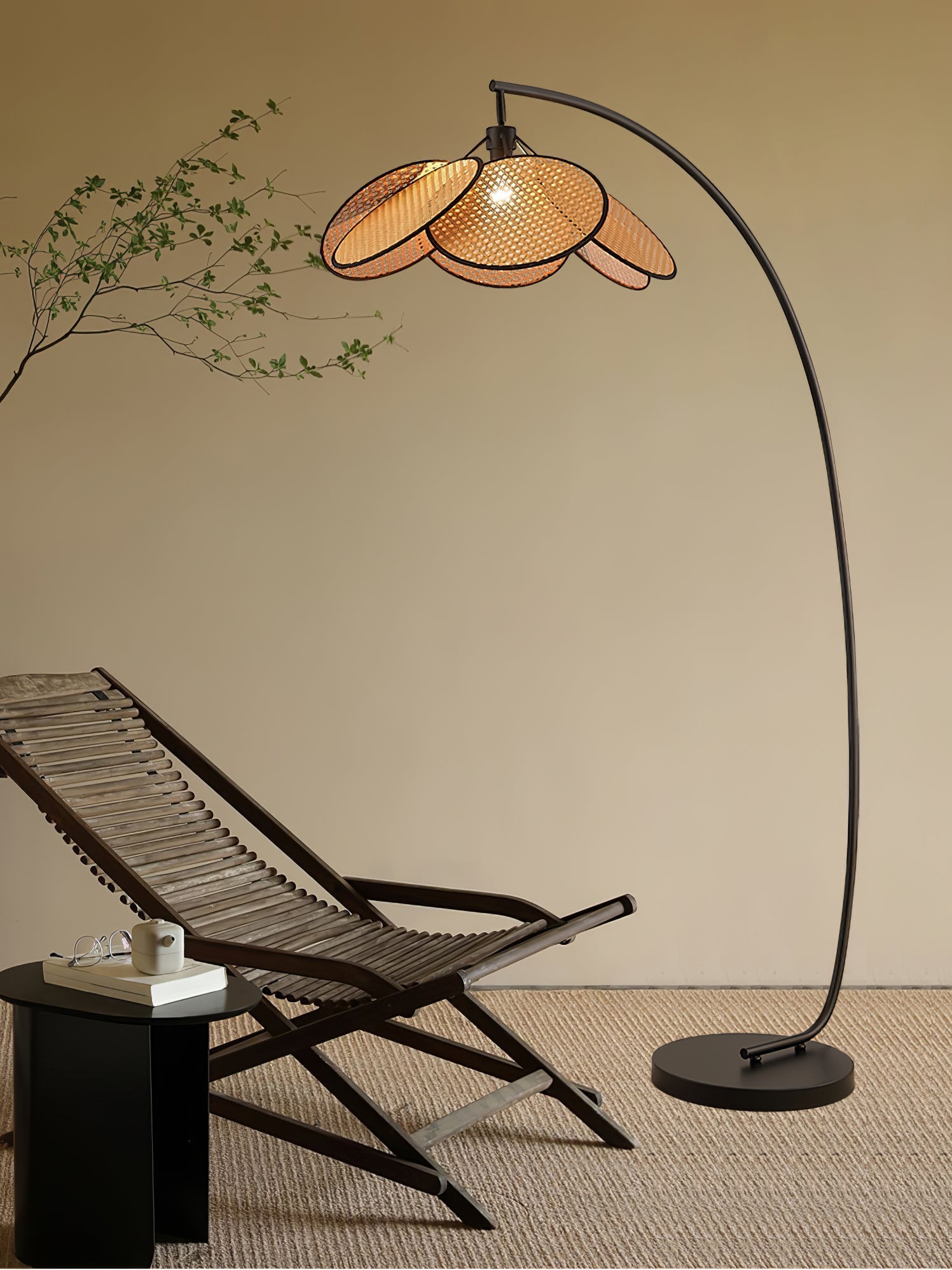 Rattan Bloom Arc Floor Light, Floor Lamp, detail 13