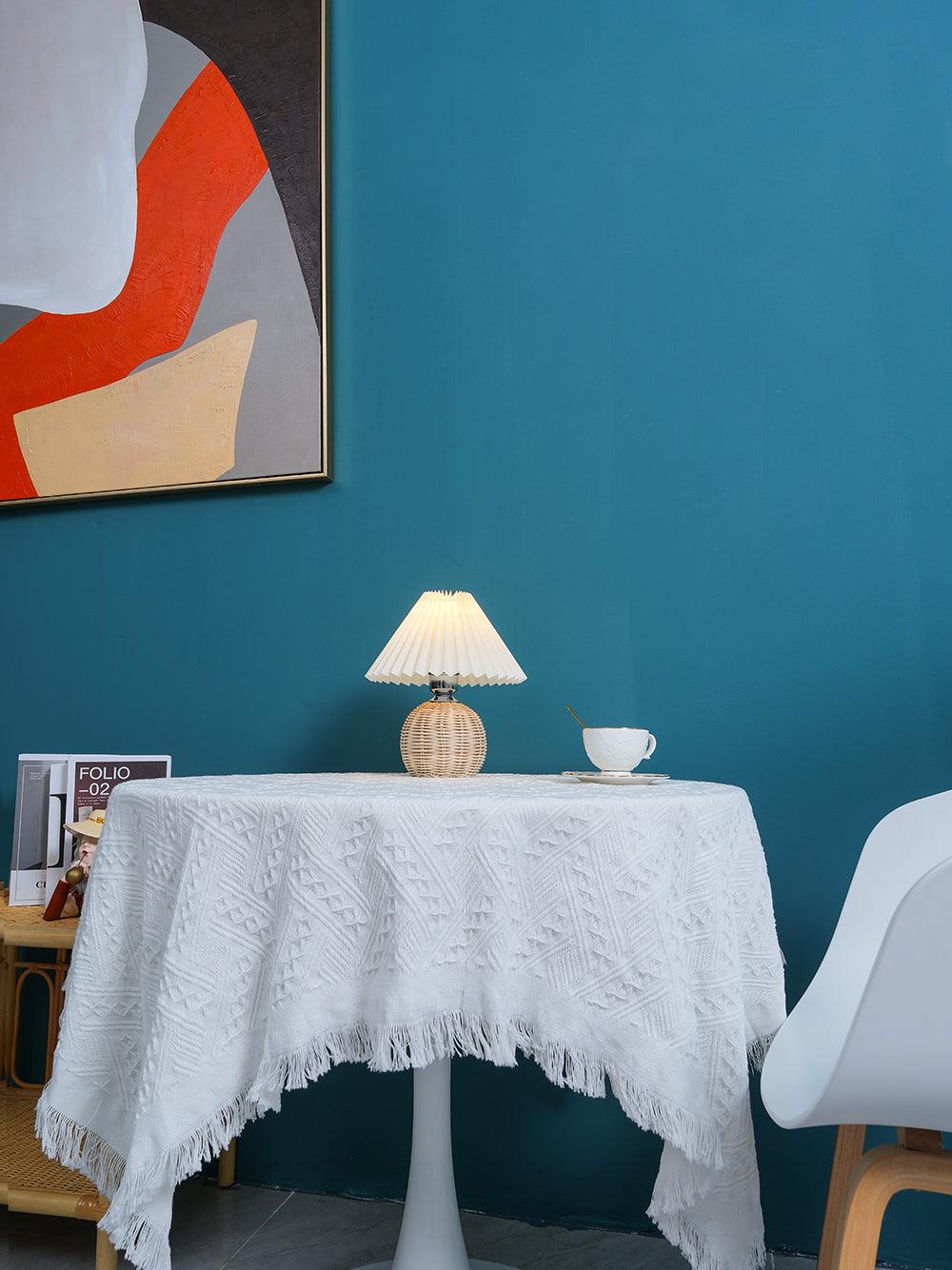 Rattan Pleated Table Light, Bedside Table Lamp, detail 11