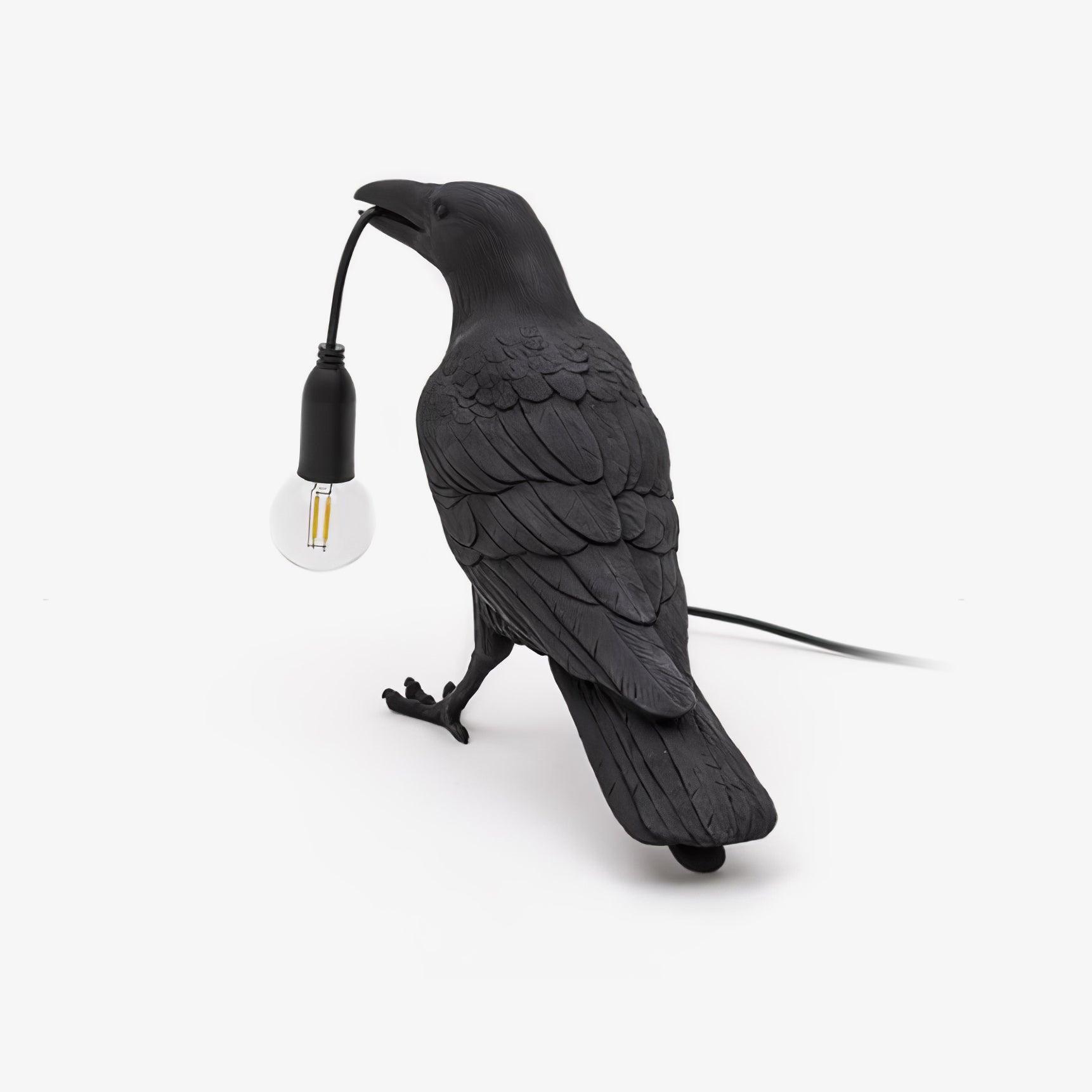 Raven Resin Table Light, Bedside Table Lamp, Metal, L 12″ x H 7.1″