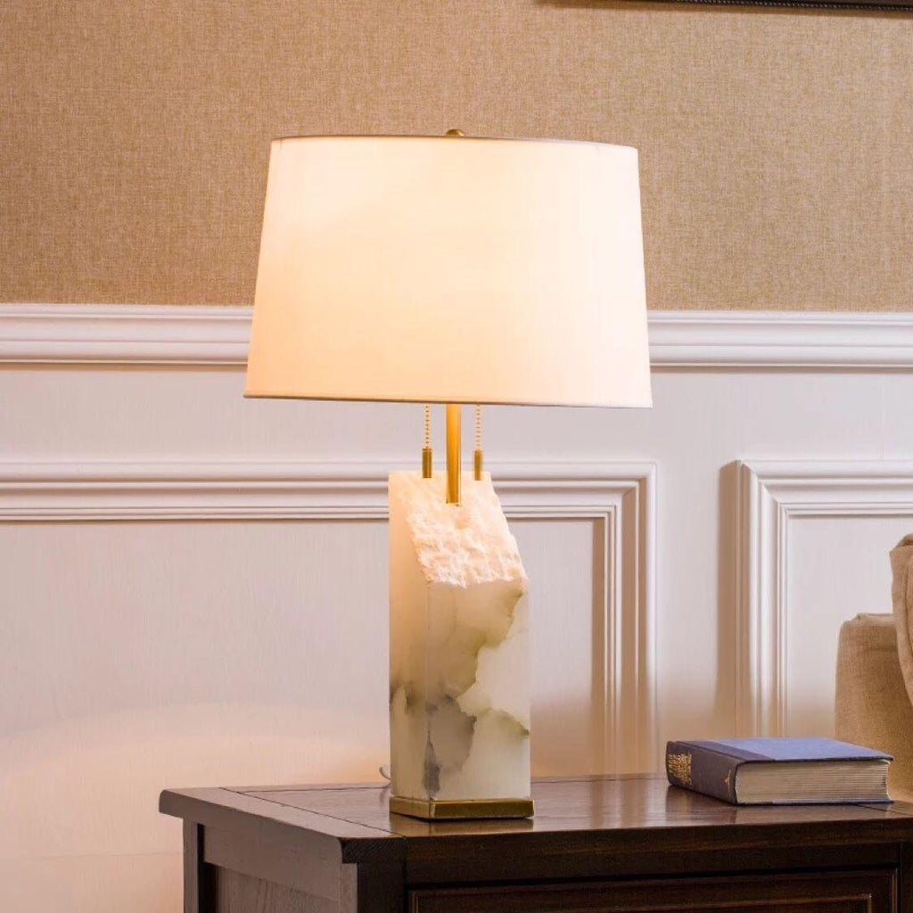 Raw Alabaster Accent Table Light, Bedside Table Lamp, detail 7