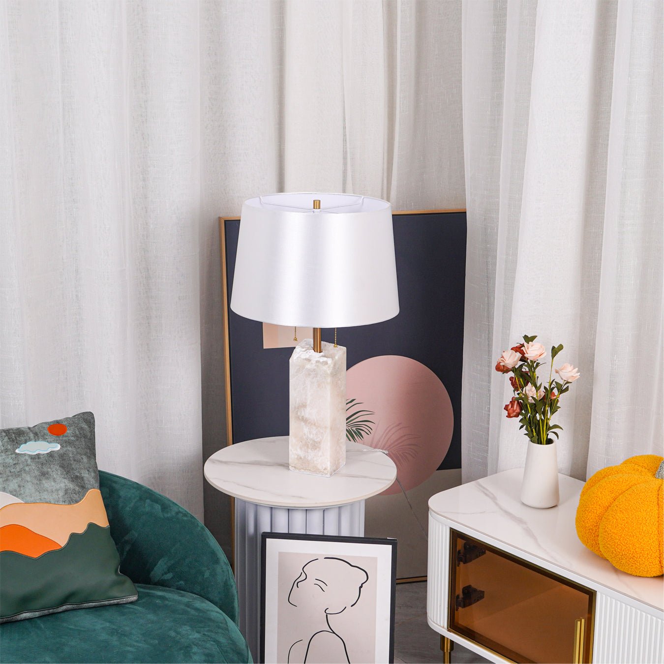 Raw Alabaster Accent Table Light, Bedside Table Lamp, detail 33