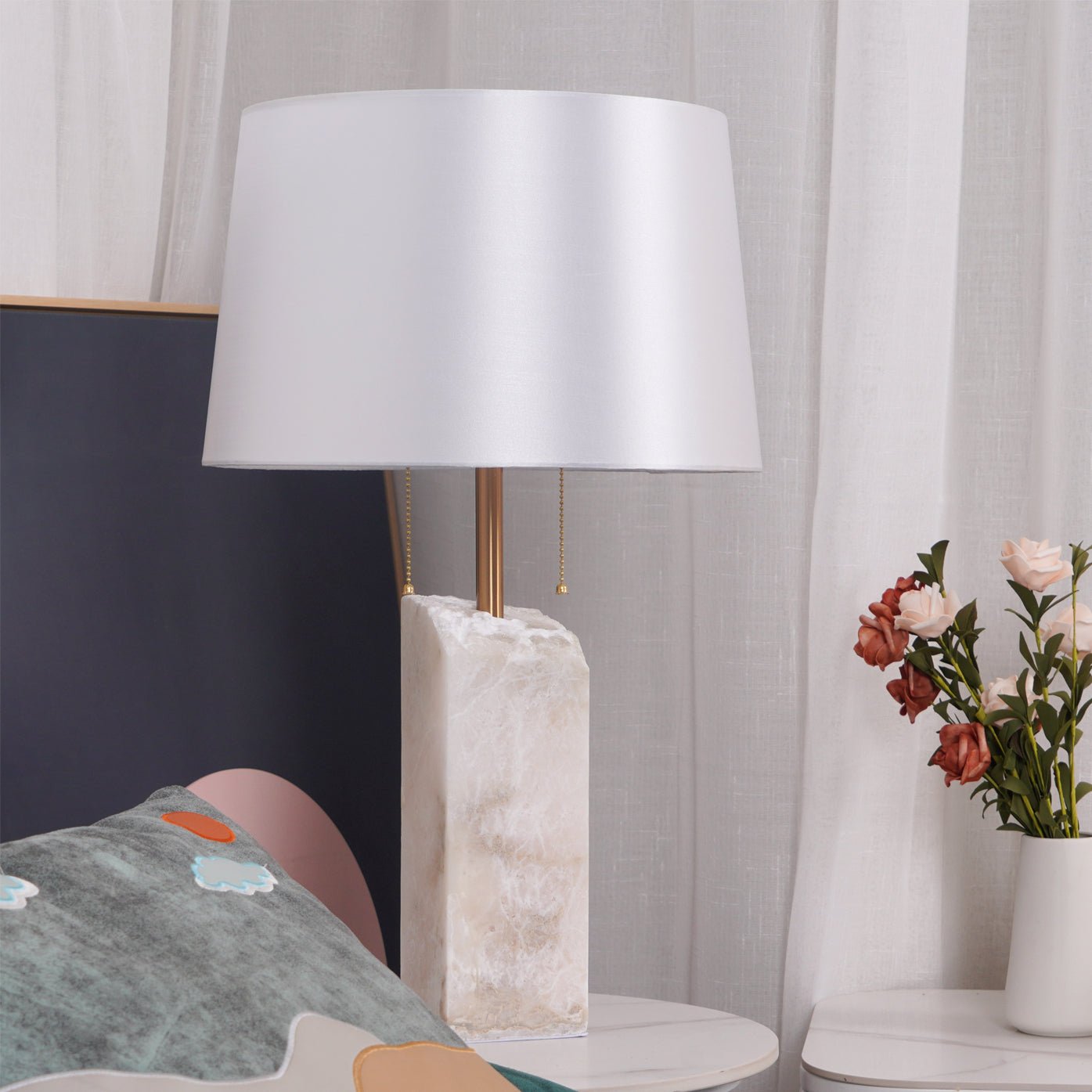 Raw Alabaster Accent Table Light, Bedside Table Lamp, detail 34