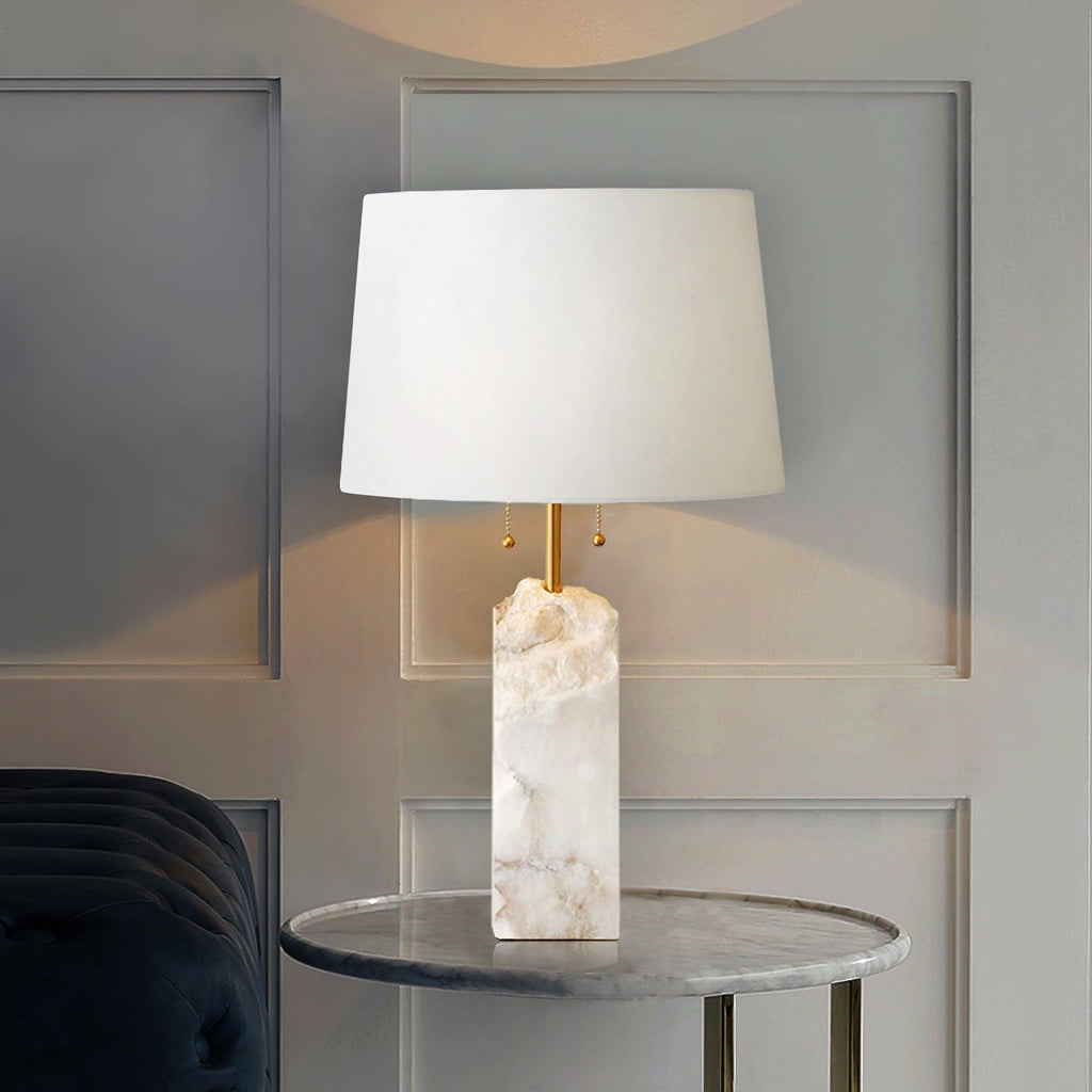 Raw Alabaster Accent Table Light, Bedside Table Lamp, detail 3