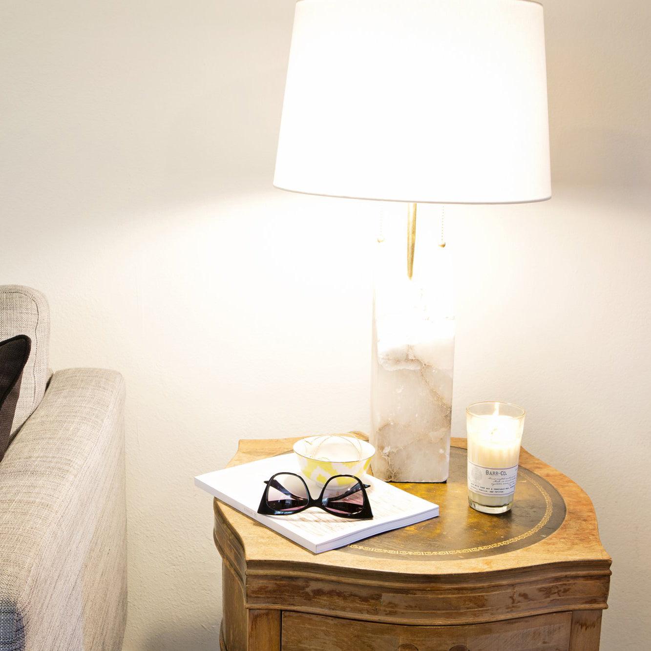 Raw Alabaster Accent Table Light, Bedside Table Lamp, detail 6