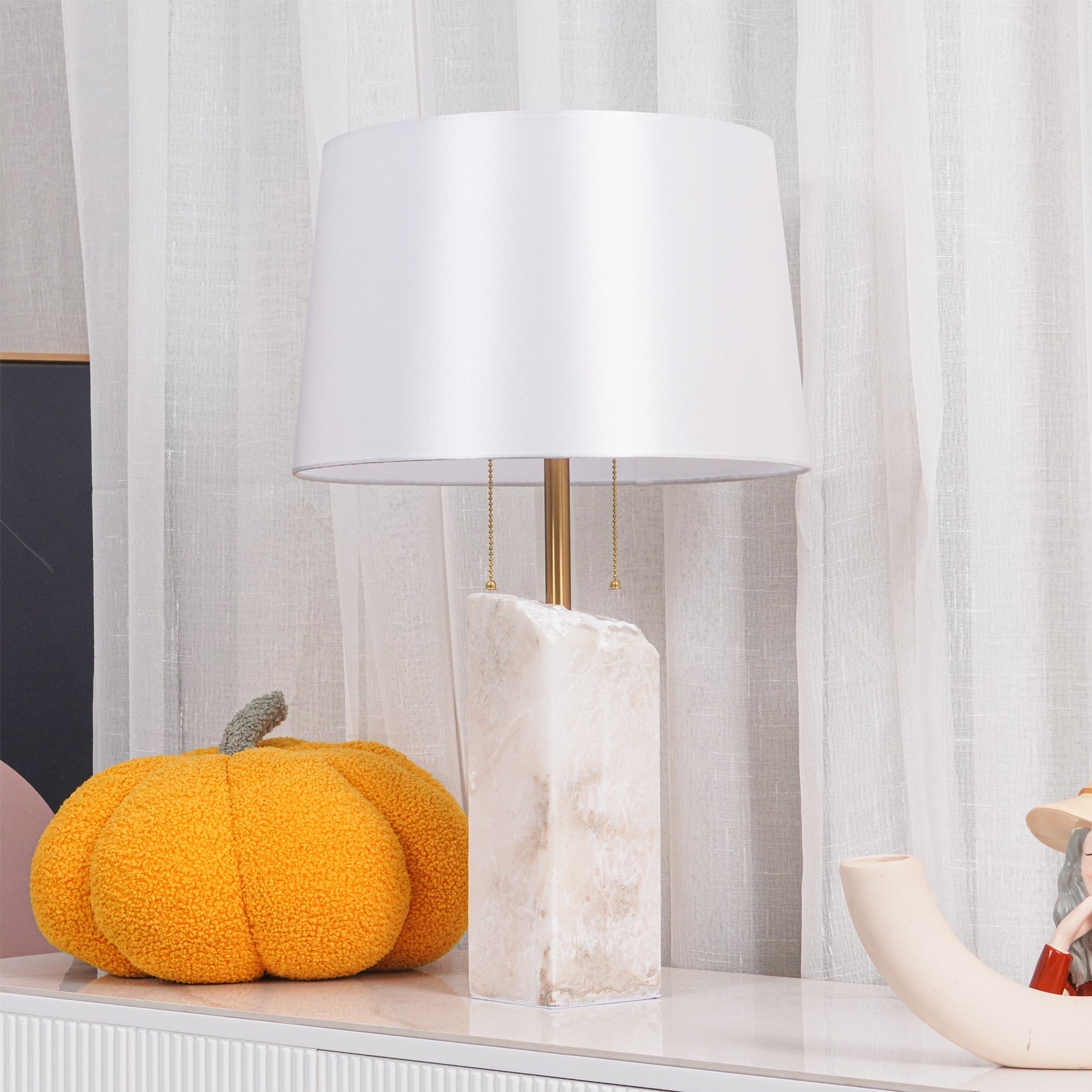 Raw Alabaster Accent Table Light, Bedside Table Lamp, detail 29