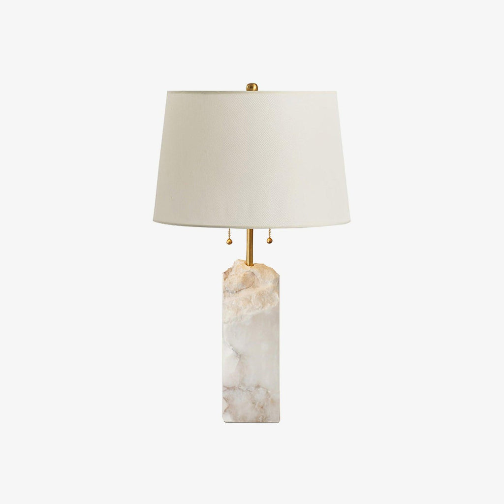 Raw Alabaster Accent Table Light, Bedside Table Lamp, Metal, Φ 13.8″ x H 21.7″
