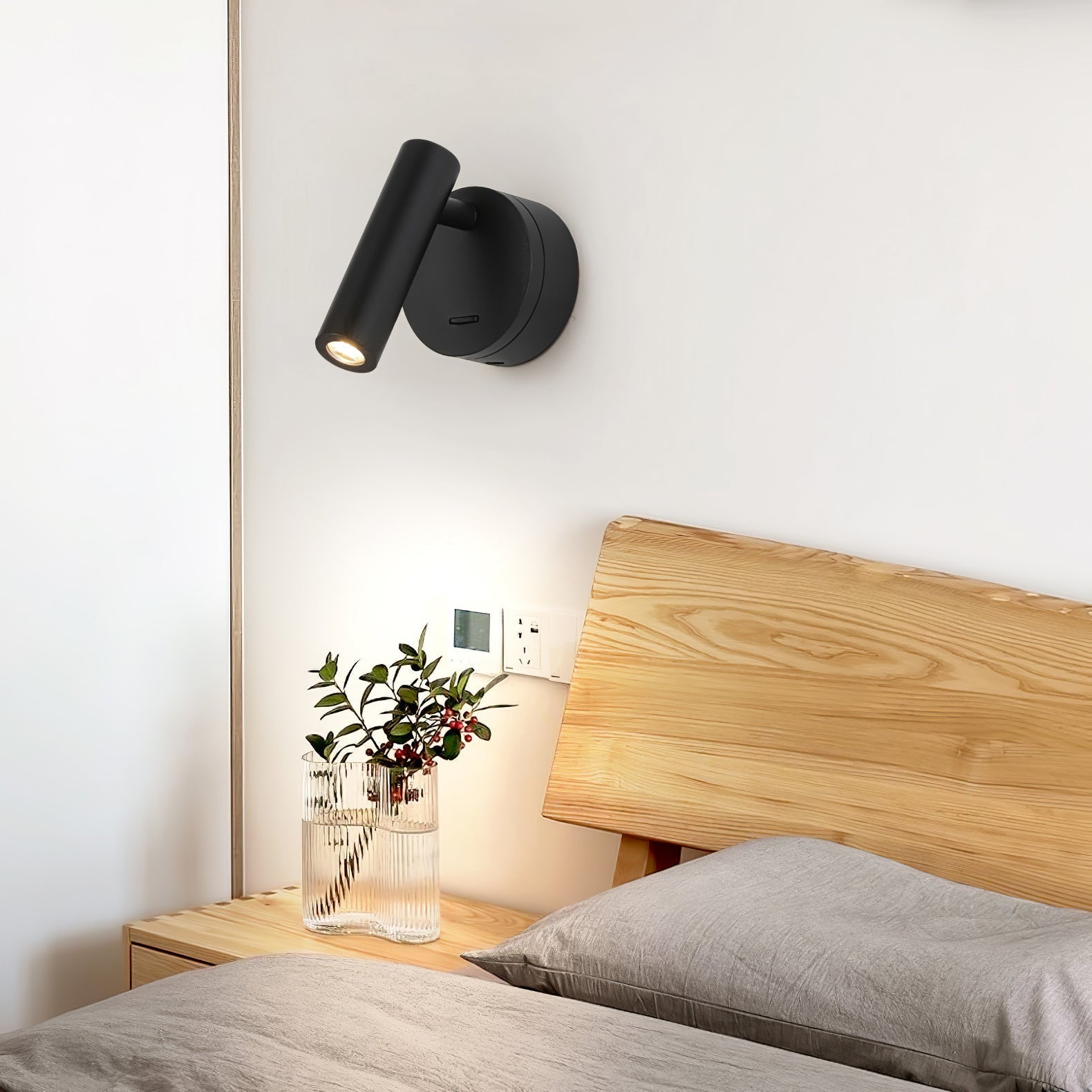 Reading LED Bedroom Wall Light, Hardwired Wall Sconce, detail 11