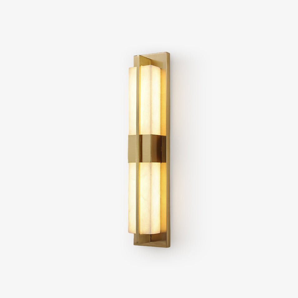 Box Alabaster Brass Wall Light, Hardwired Wall Sconce, detail 24