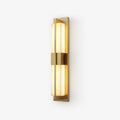 Box Alabaster Brass Wall Light, Hardwired Wall Sconce, ∅ 4.7″ x H 23.6″