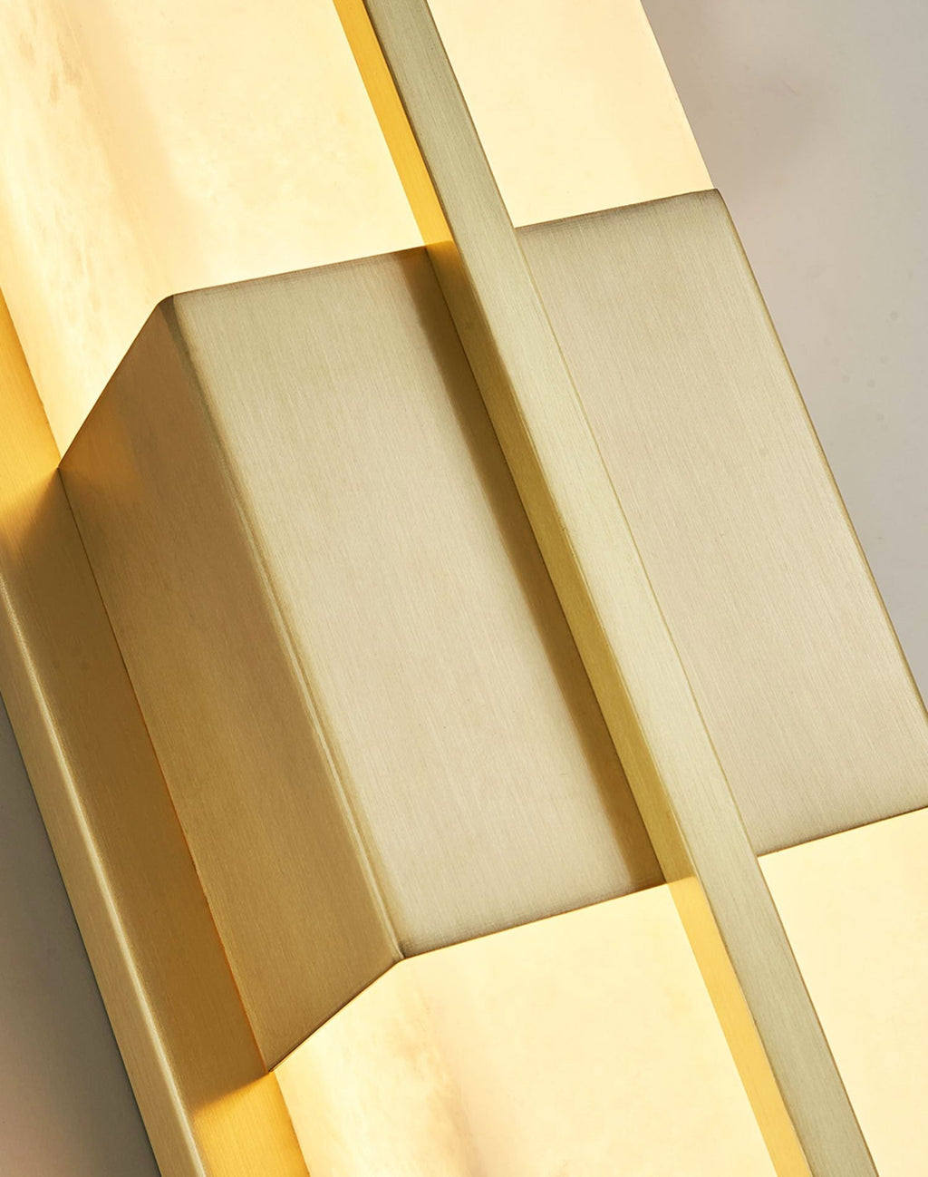 Box Alabaster Brass Wall Light, Hardwired Wall Sconce, detail 31