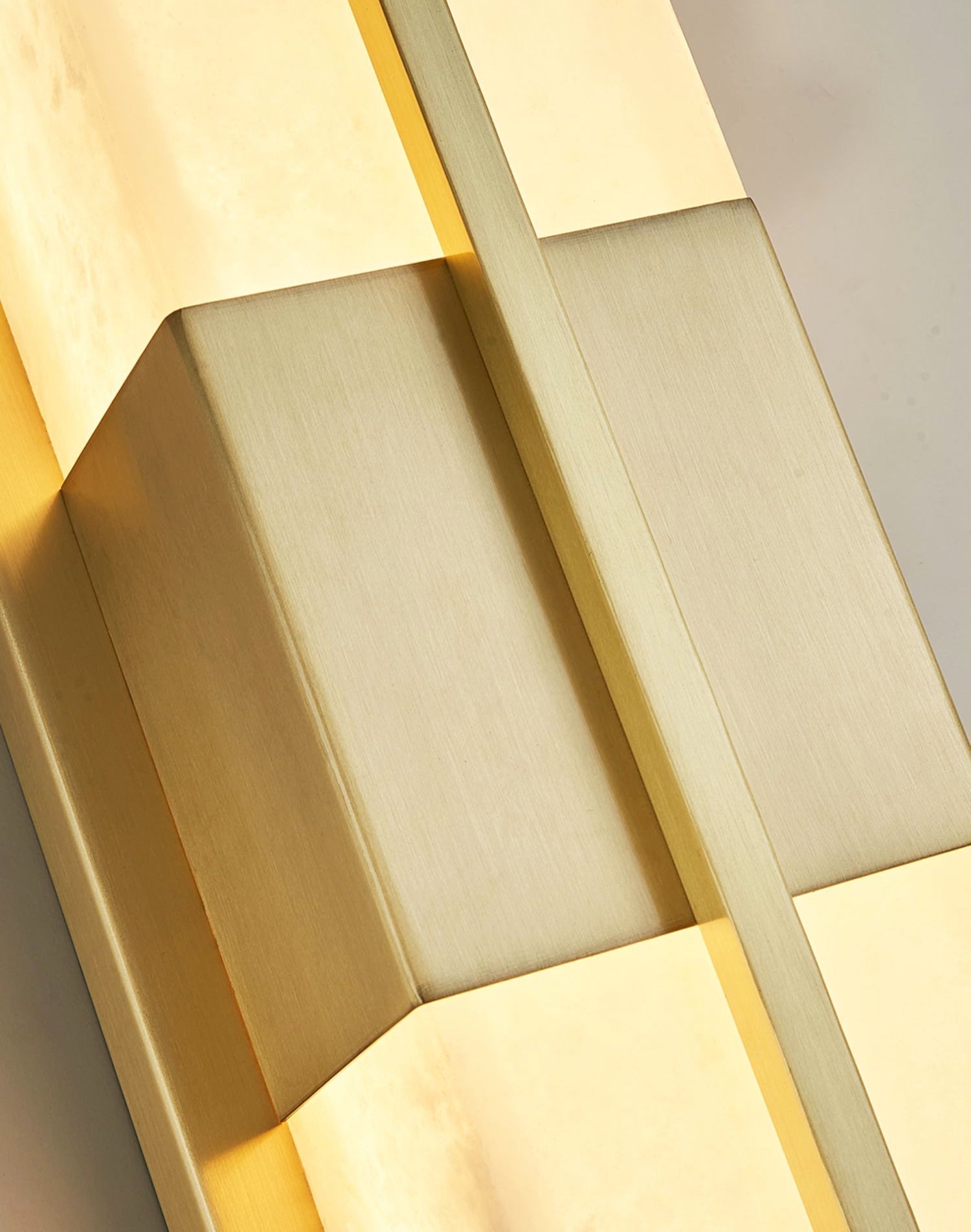 Box Alabaster Brass Wall Light, Hardwired Wall Sconce, detail 31