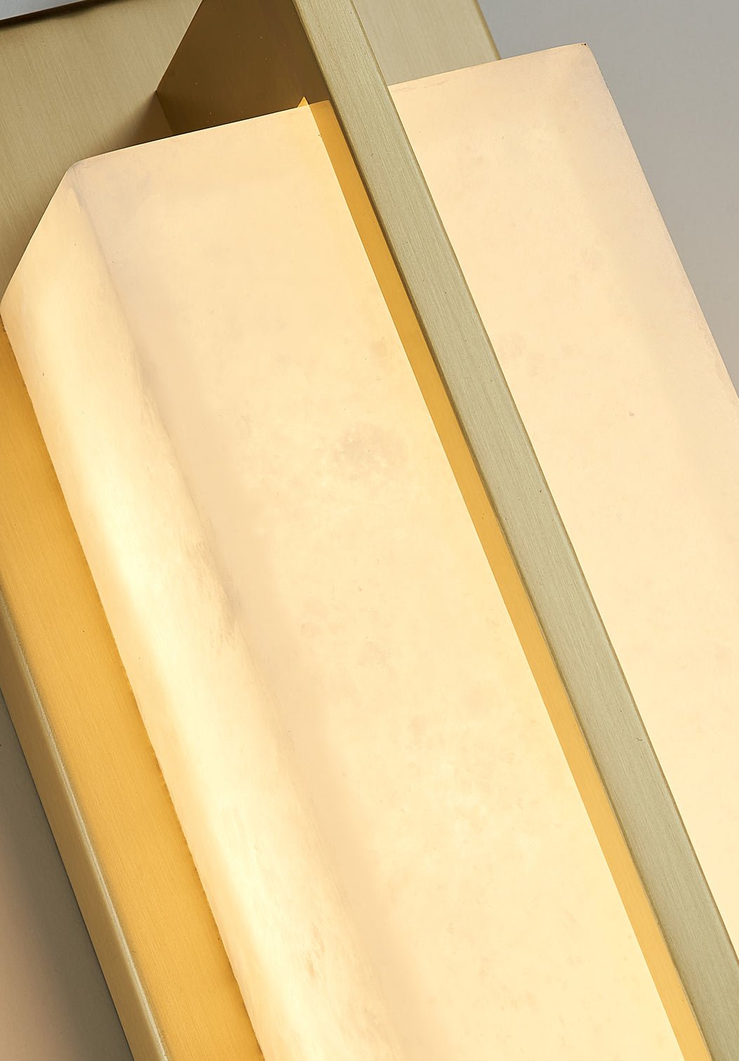 Box Alabaster Brass Wall Light, Hardwired Wall Sconce, detail 22