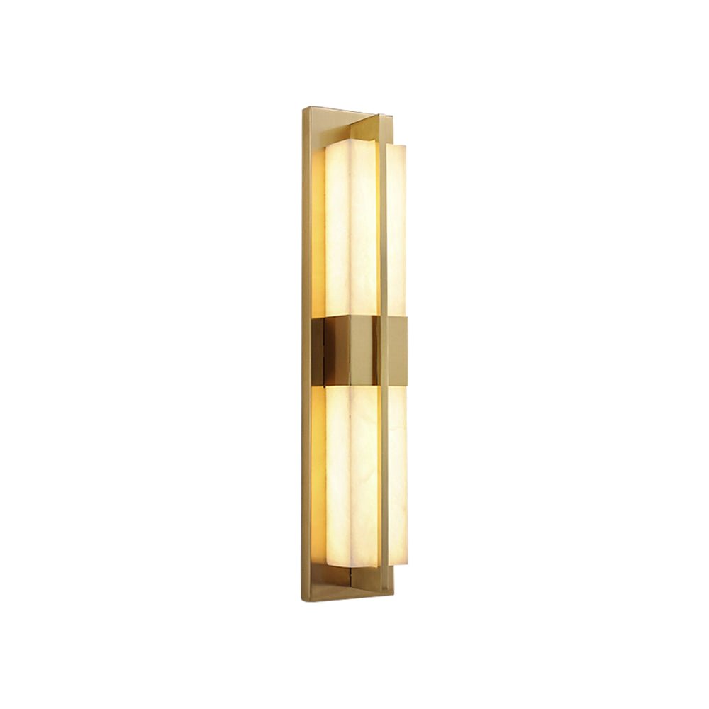 Box Alabaster Brass Wall Light, Hardwired Wall Sconce, detail 25