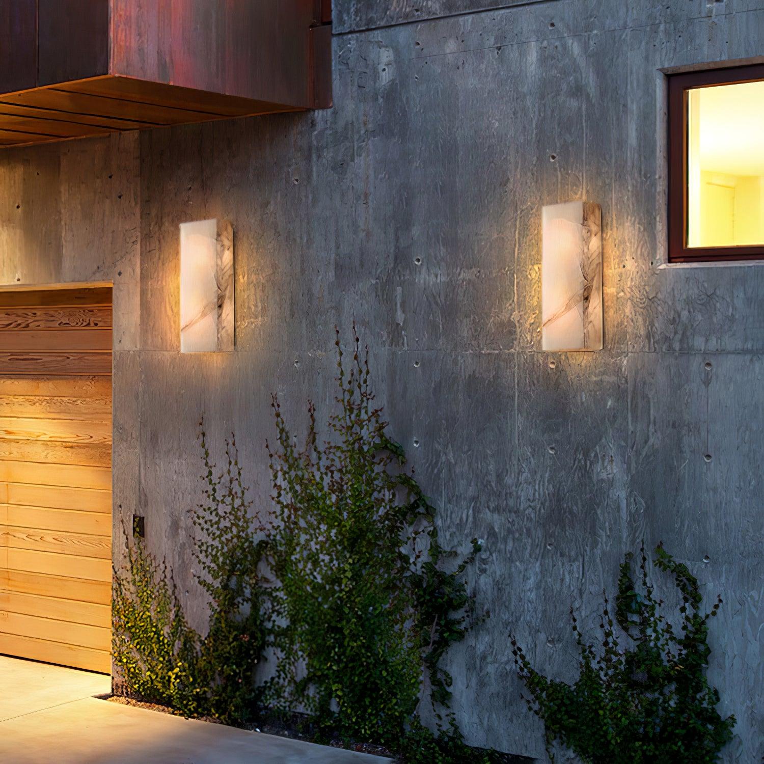 Box Alabaster Wall Light, Hardwired Wall Sconce, detail 4