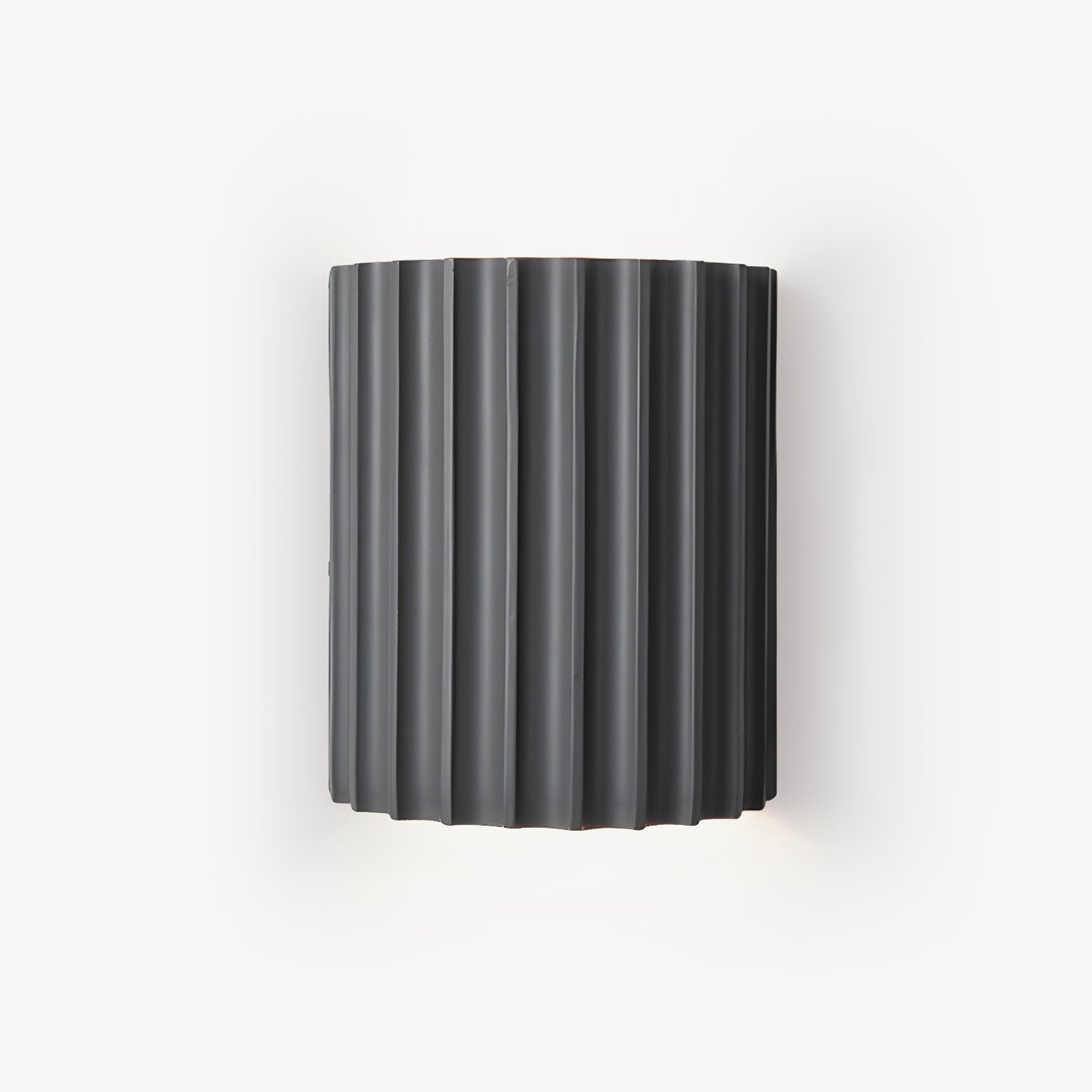 Resin Ribbed Wall Light, Hardwired Wall Sconce, Dia 14cm x H 16.5cm
