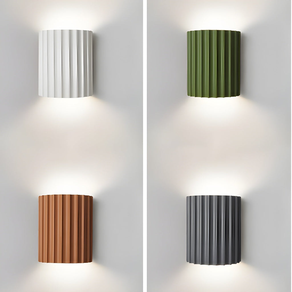 Resin Ribbed Wall Light, Hardwired Wall Sconce, detail 2