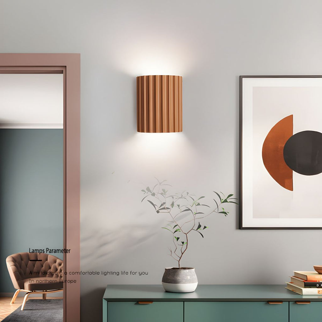 Resin Ribbed Wall Light, Hardwired Wall Sconce, detail 3