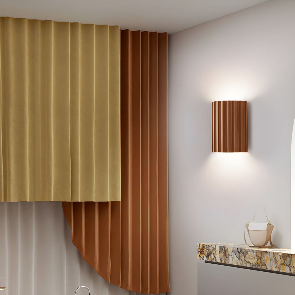 Resin Ribbed Wall Light, Hardwired Wall Sconce, detail 5