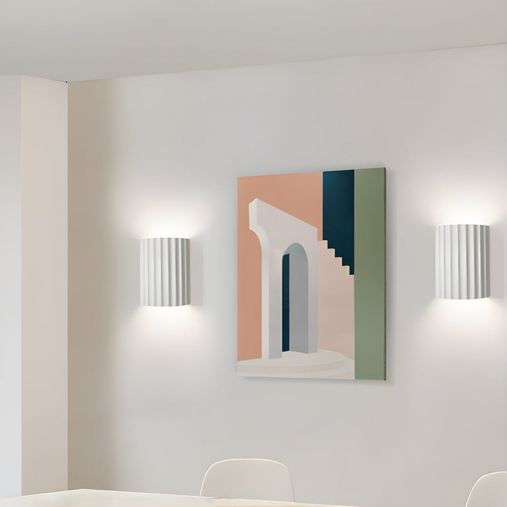 Resin Ribbed Wall Light, Hardwired Wall Sconce, detail 16