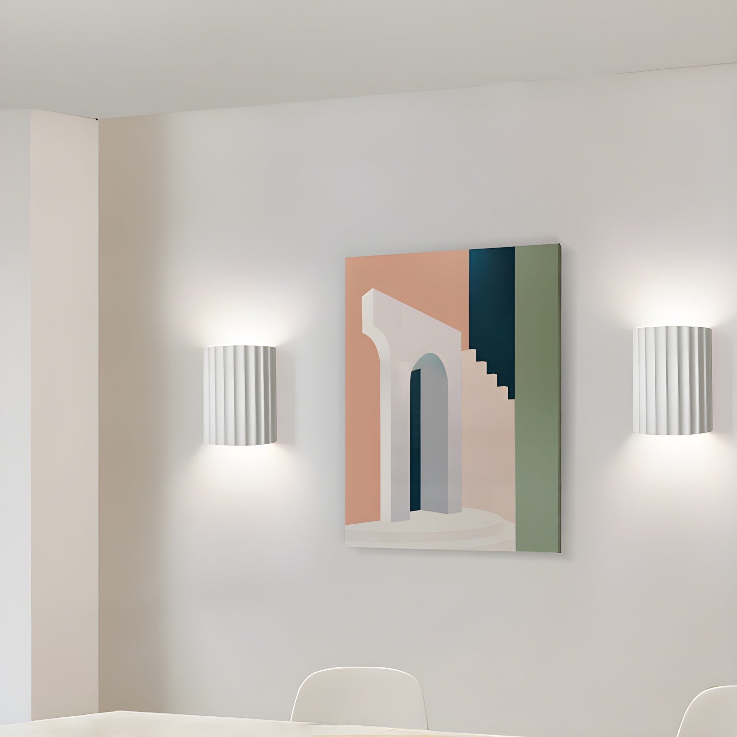 Resin Ribbed Wall Light, Hardwired Wall Sconce, detail 16