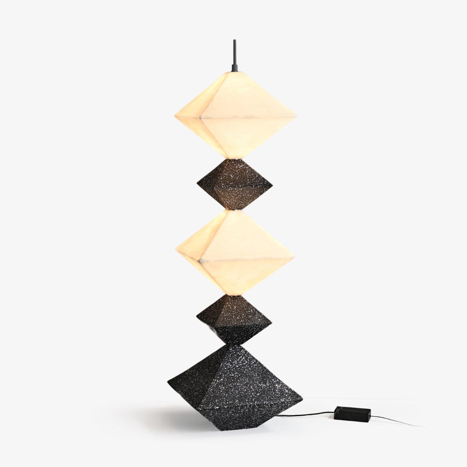 Rhombus Cube Floor Light, Floor Lamp, Metal, ∅ 17.7″ x H 61″