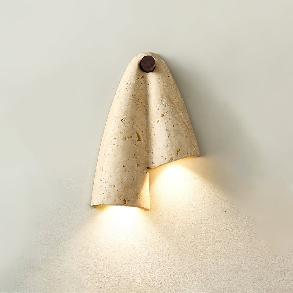 Velo Draped Stone Wall Light, Hardwired Wall Sconce, Metal, Left down Size: Dia 19cm x H